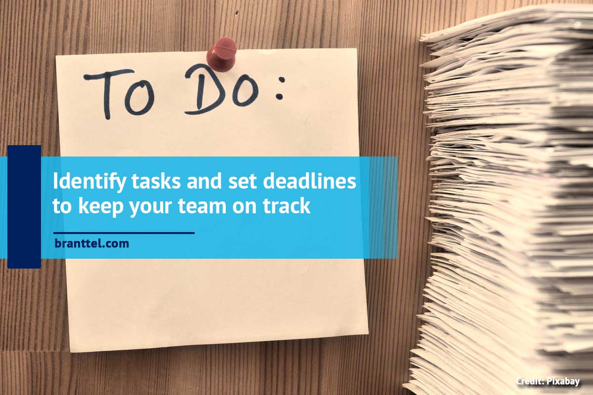 Identify tasks and set deadlines